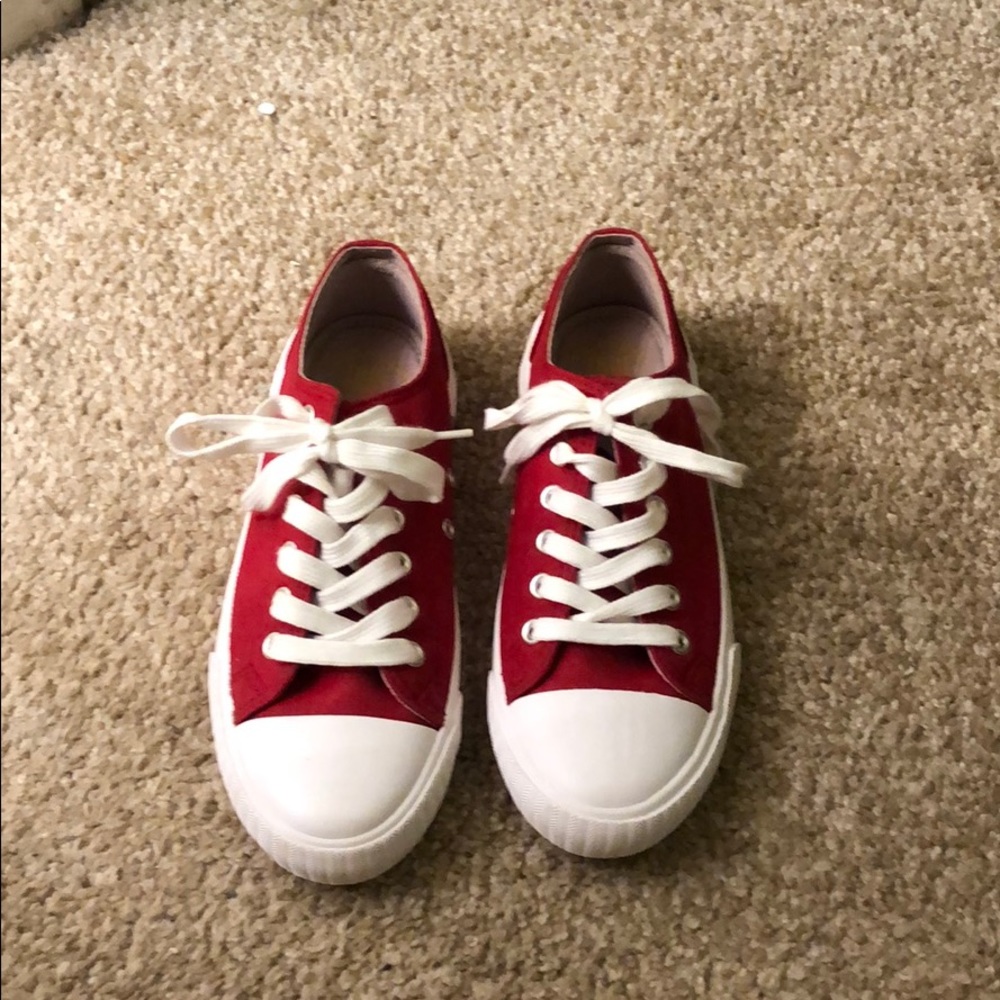 Red converse like sneakers. Never worn.